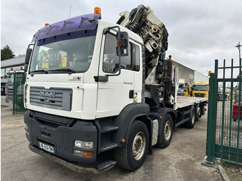 Platforminis/ Bortinis sunkvežimis, Sunkvežimis su kranu MAN TGA 35.430 8x2 + KRAN HIAB 700 E-6 + JIB 165X-3 - RETARDER - PRITSCHE 6m70~8m50 EXTENDABLE - MANUAL GEARBOX ZF - LIFT + STEERING AXLE: foto 2