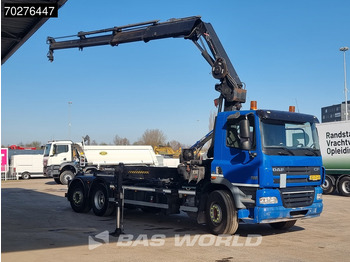 Hook-lift sunkvežimis, Sunkvežimis su kranu DAF CF85.410 6X2 NL-Truck Hiab 244 EP-3 Hipro Kran 28t Trans-Com chainlift Euro 5: foto 4