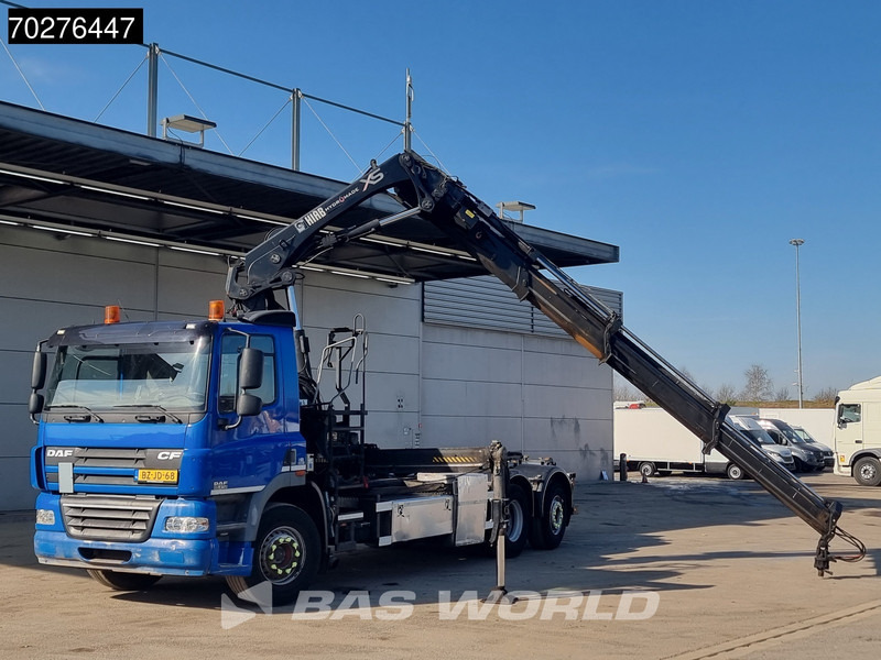 Hook-lift sunkvežimis, Sunkvežimis su kranu DAF CF85.410 6X2 NL-Truck Hiab 244 EP-3 Hipro Kran 28t Trans-Com chainlift Euro 5: foto 12